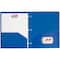 JAM Paper Primary Color Heavy Duty Plastic 3-Hole School Folders with Pockets, 6ct.